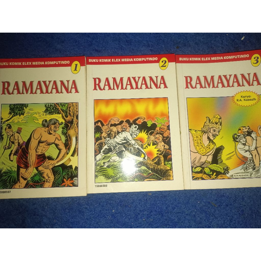 Komik Ramayana 3 Buku kondisi sangat mulus sekali terbitan asli Gramedia, Komik RA Kosasih Ramayana,