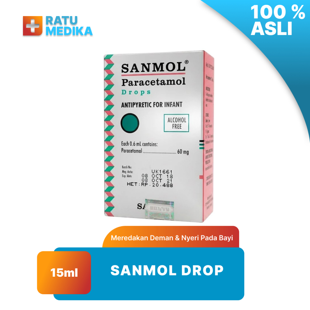 Sanmol Paracetamol Sirup Drop 15ml Untuk Bayi