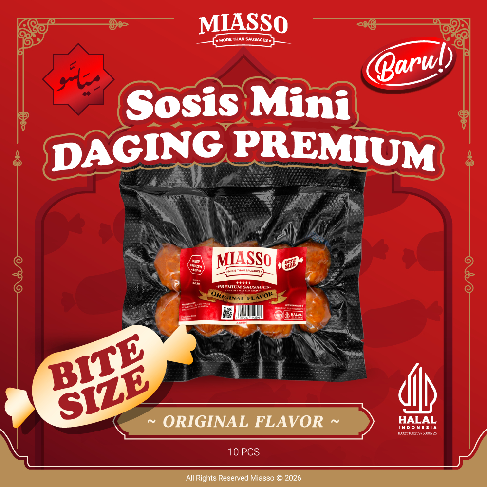 MIASSO ORIGINAL Bite – Sosis Premium Halal | Frozen Food Viral & Cemilan Kekinian