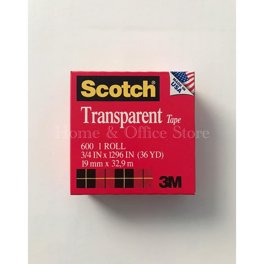 3M Scotch Tape 600 Transparent Tape 3/4 IN x 36 YD ( Selotip )