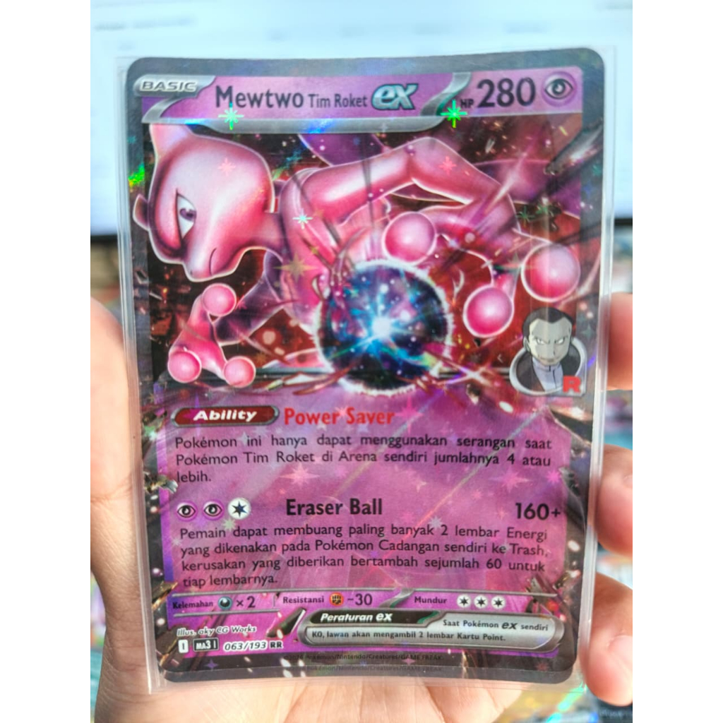 Team Rocket's Mewtwo EX RR Pokemon Indonesia Mega Impian EX