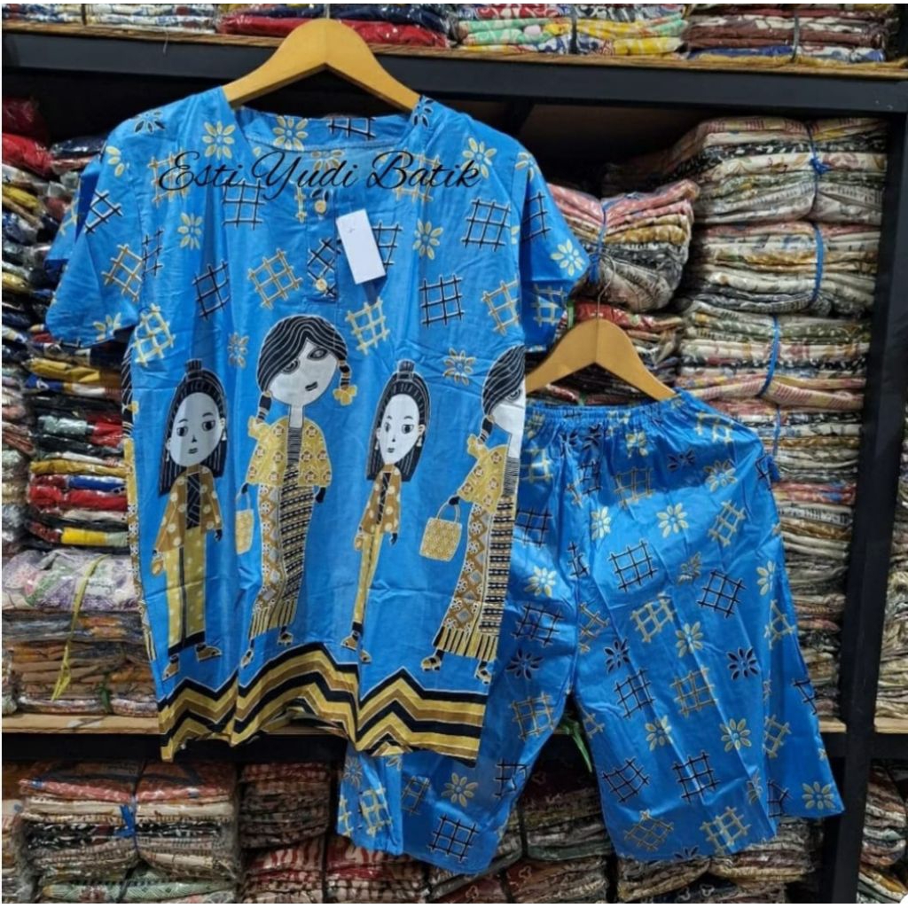 Setelan GOGO BABYDOL MOTIF TEJO WARNA Piyama lucu set Celana kulot Pendek 3/4 Bahan Rayon setelan wa