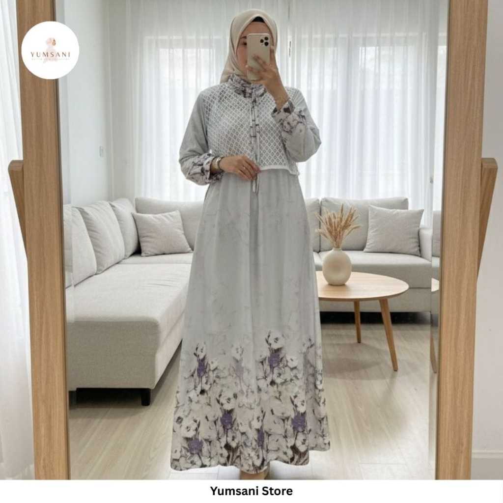 Gamis sabrina premium Bahan lionel rompi brukat Terbaru 2026