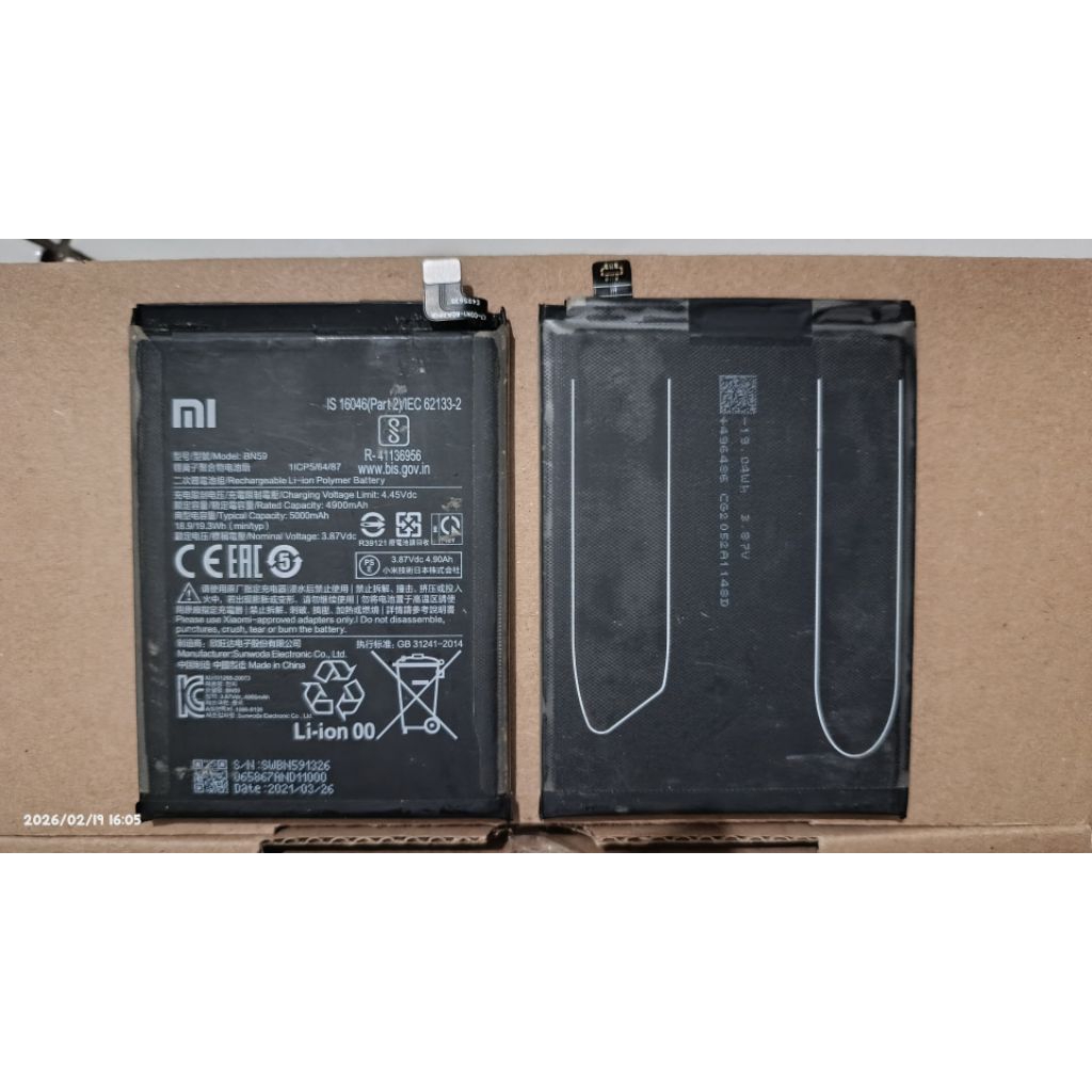 Baterai Original Redmi Note 10 Note 10S