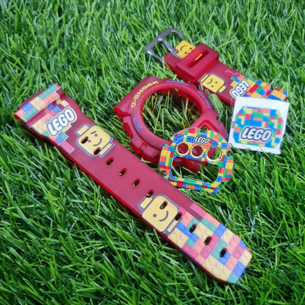 BNB BEZEL N STRAP GSHOCK G-SHOCK DW6900 DW-6900 DW6600 CUSTOM RED LEGO