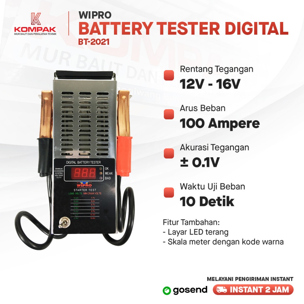 BATTEREY TESTER WIPRO AKI MOTOR DAN MOBIL ALAT TESTER BATERAI TESTER BATERAI WIPRO ALAT TESTER BATER