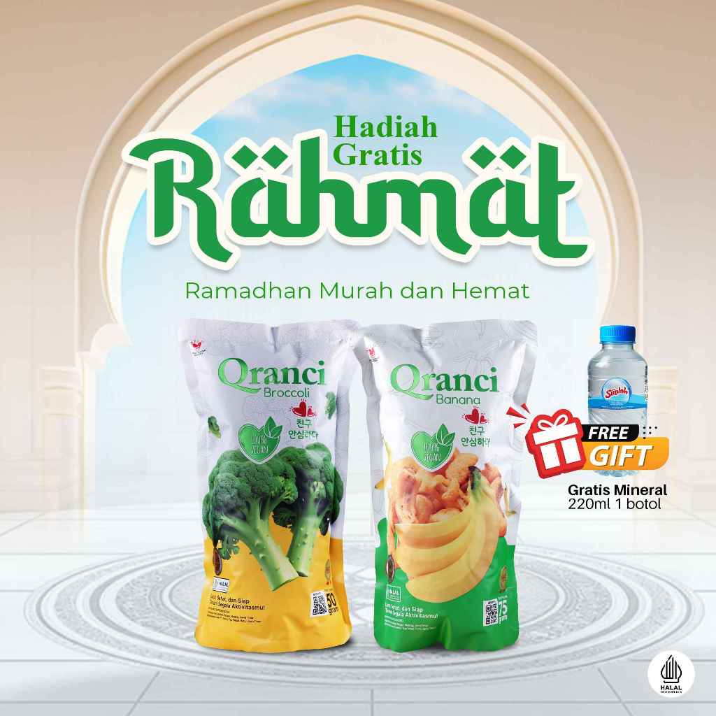 Qranci Keripik Sayur Brokoli | Broccoli Chips Snack Dried | Rambak Brokoli 50gr