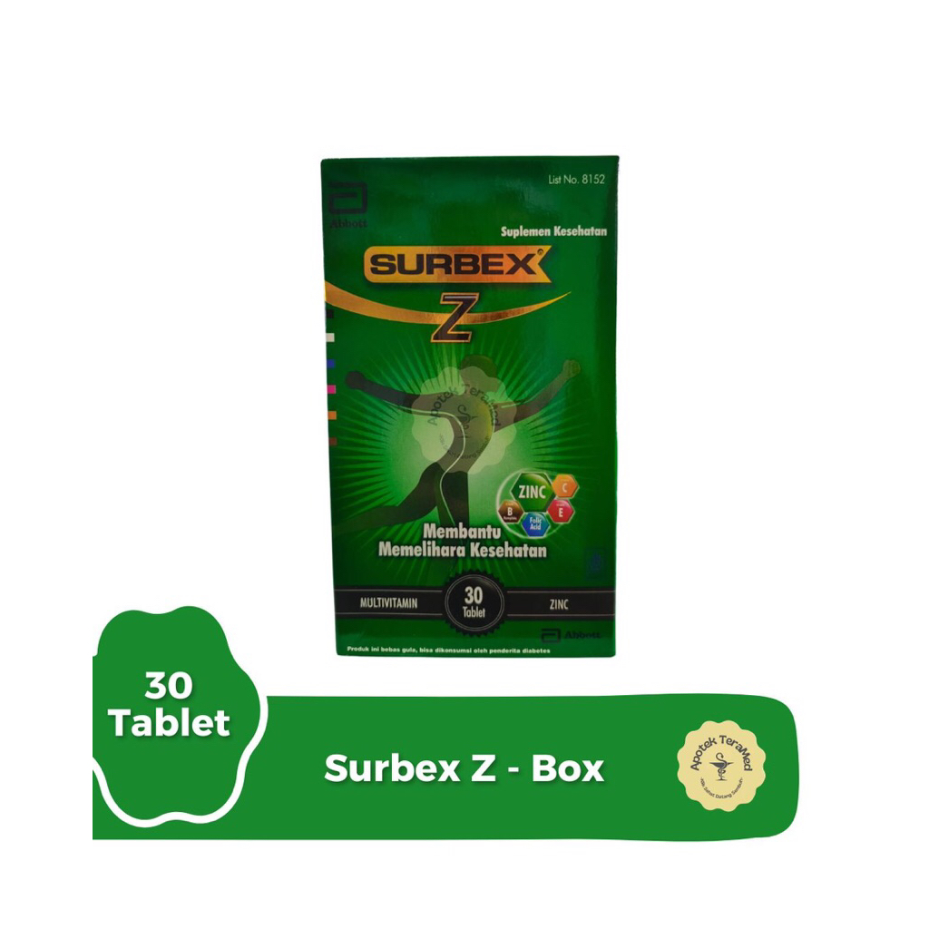Surbex Z Box Isi 30 Tablet - Multivitamin dan Mineral - vitamin B kompleks, vitamin C, vitamin E, as