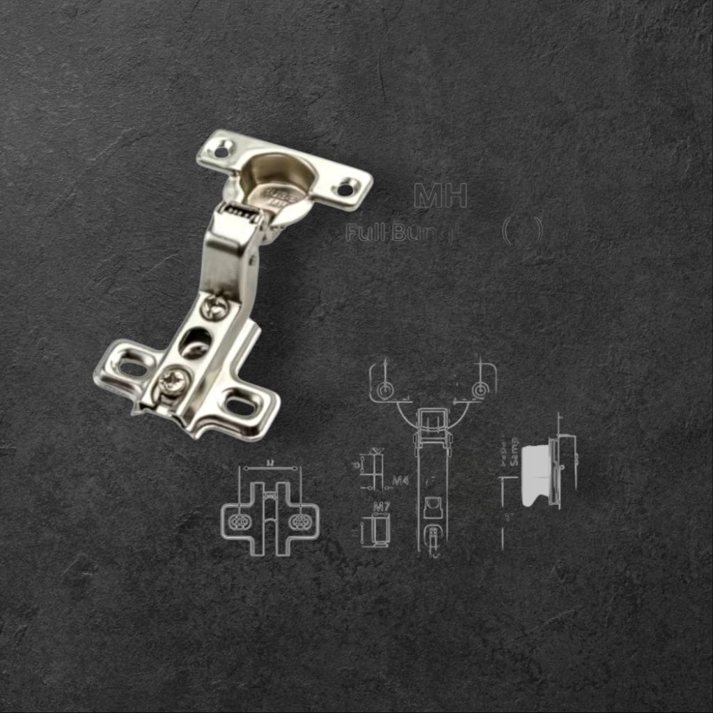 (1 Pcs) Engsel Sendok Mini Lurus & Full Bengkok Pintu Lemari kecil Huben | Engsel Sendok Lurus & Ben