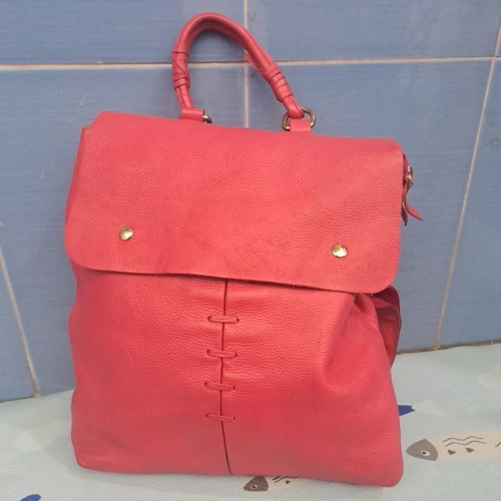 Preloved Tas Ransel | Tas Ransel Wanita | Tas Kulit | Tas Ransel Kulit