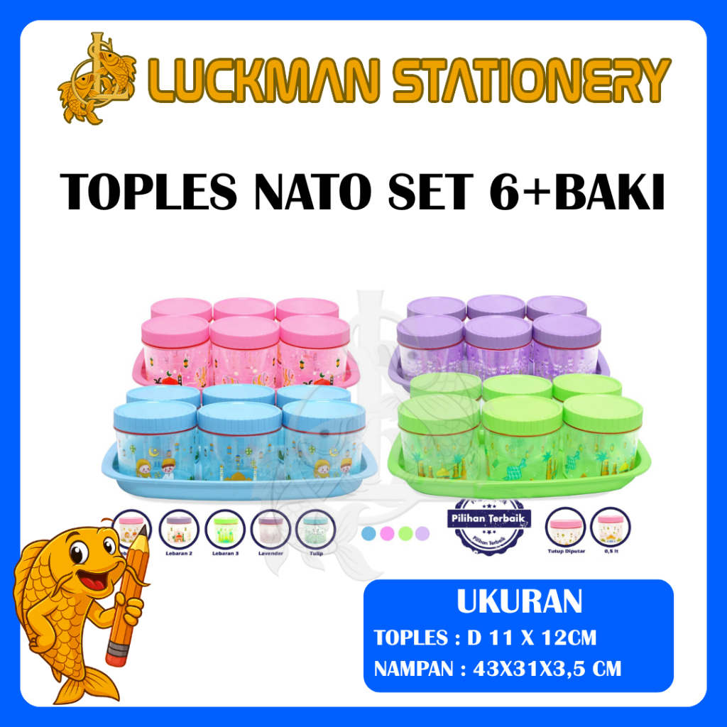 TOPLES NATO SET 6+BAKI / TOPLES LEBARAN / TOPLES KUE KERING / TOPLES PLASTIK 7IN1 [LUCKMAN STATIONER