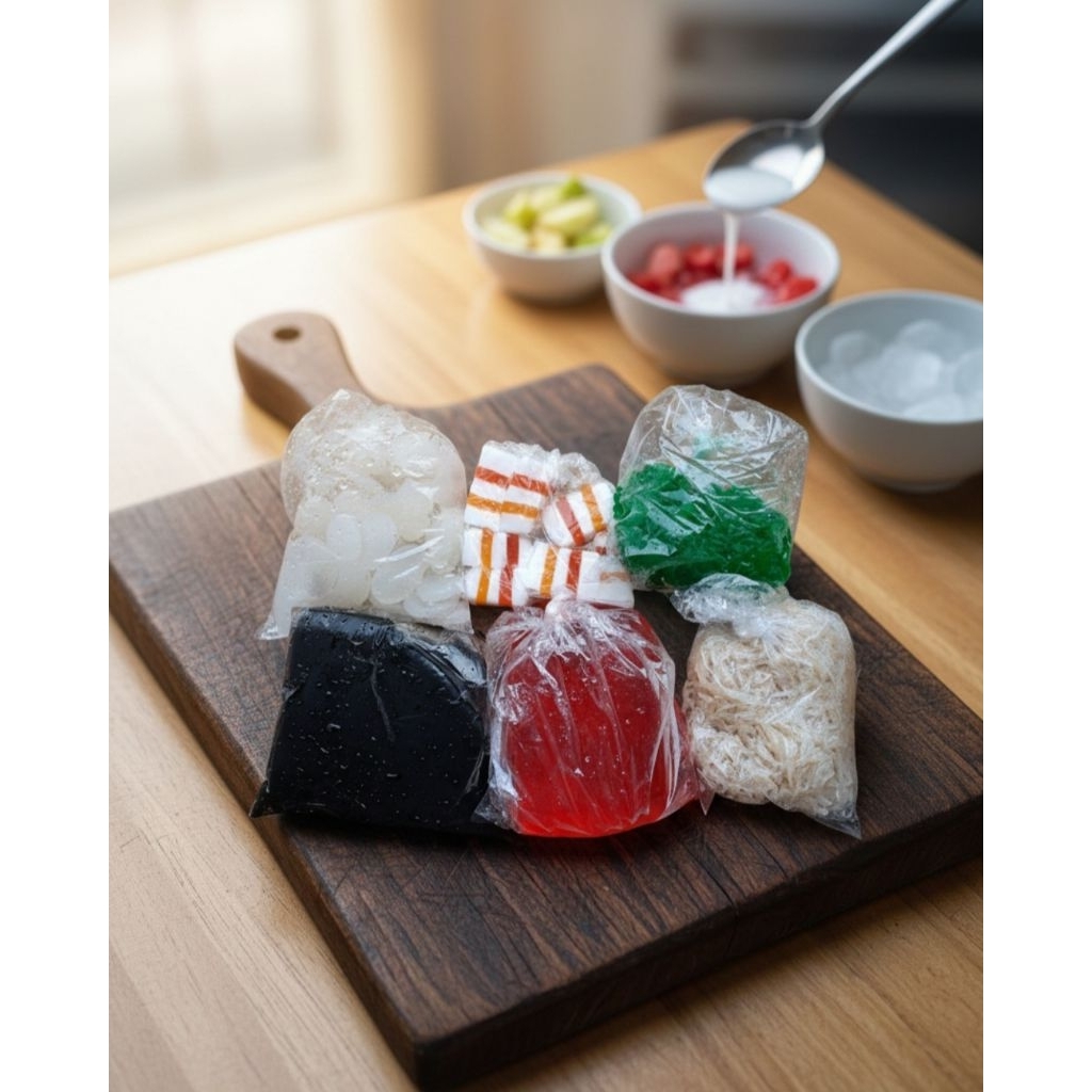 Bahan Untuk Es Campur / Rumput Laut / Jelly / Cincau / Kolang kaling / Cendol Semarang