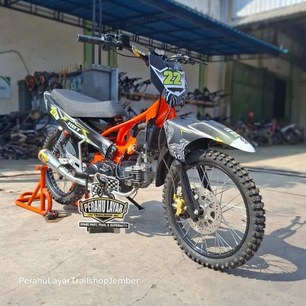 frame rangka trail bebek RBT grasstrack modif pnp mesin bebek/frame rangka trail bebek sleep engine 