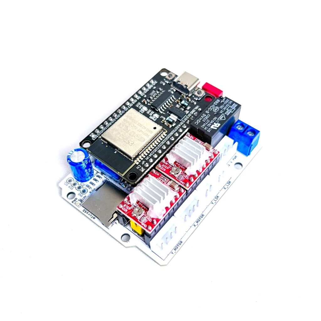 FluidNC ESP32 CNC XY 2 Axis GRBL Wifi Micro SD Relay Optocoupler Input - ESP32 Drawing Plotter Engra