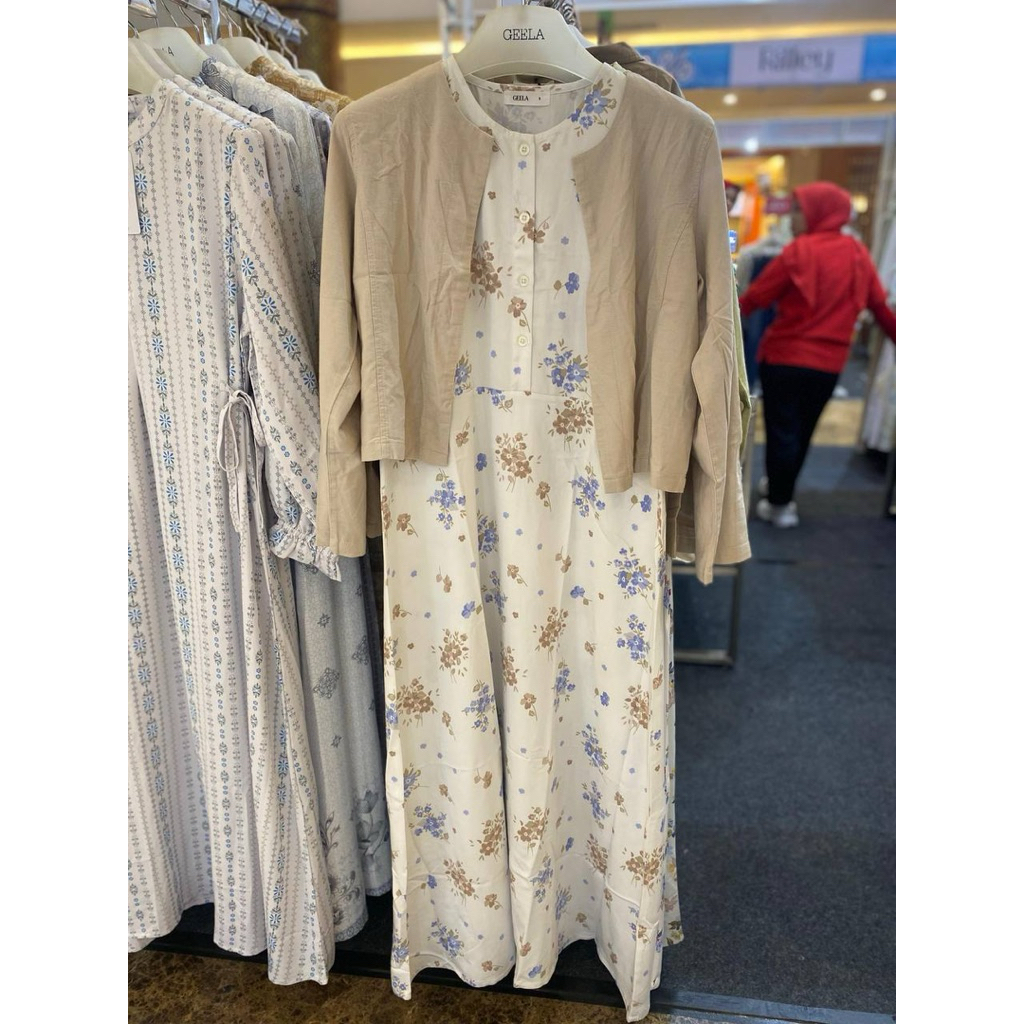 One set gamis wanita brand Geela original promo
