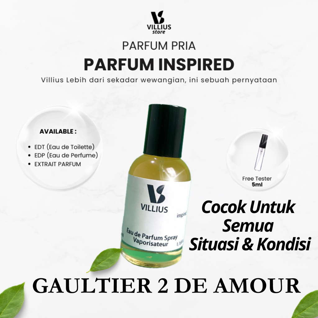 Parfum Pria Wanita Tahan Lama Dan Wangi 24 Jam Inspirasi GAULTIER 2 DE AMOUR Sekali Semprot Aura Lan