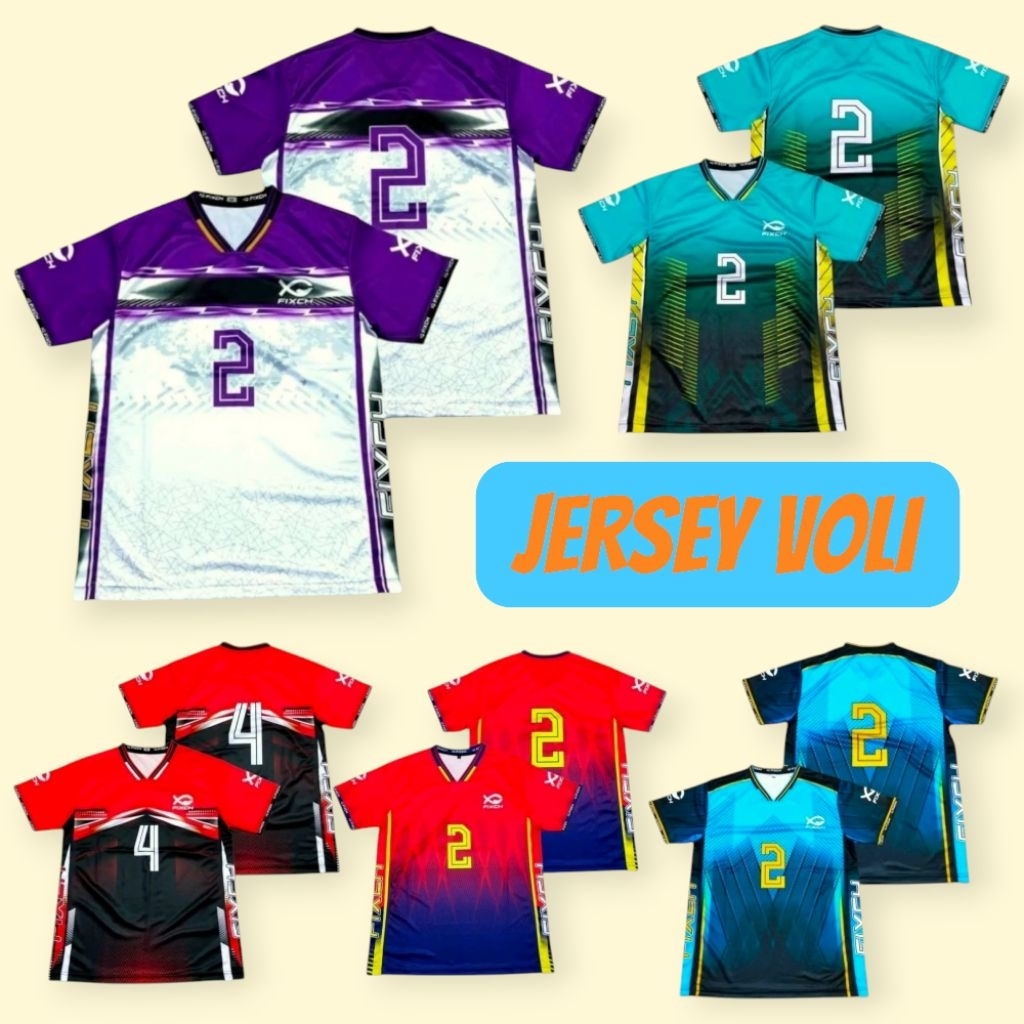 Jersey voli 1 lusin tim jersey lusinan voli full printing tarkam voli Jersey voli full printing 1 lu