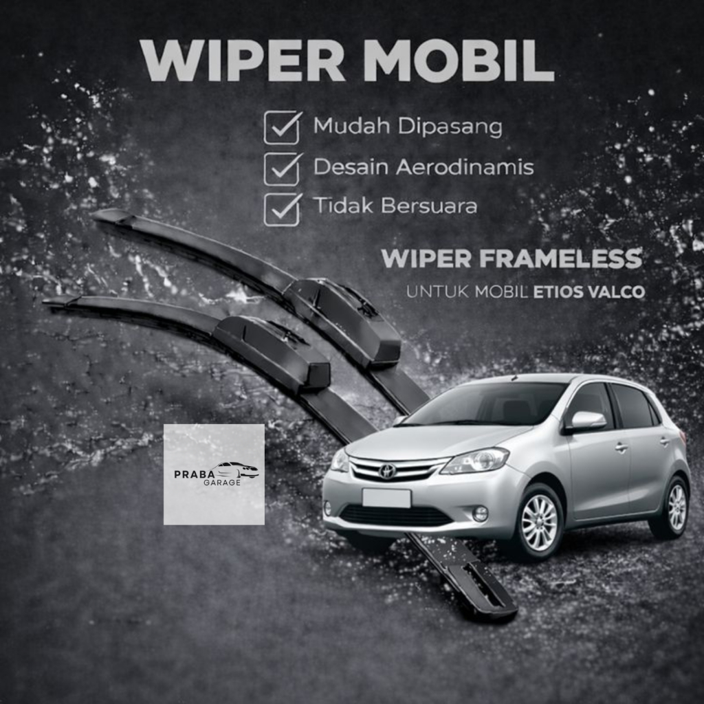 Wiper Frameless Etios Valco Wiper Etios Valco Wiper Depan 1 set Wiper Sepasang