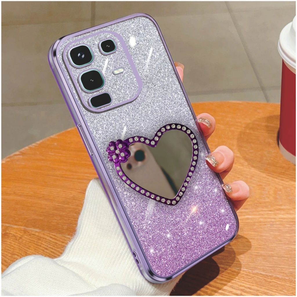 Case Infinix Note 50 50x 50s 50 Pro 50 Pro Plus Luxury Gliter Ring Love Mirror