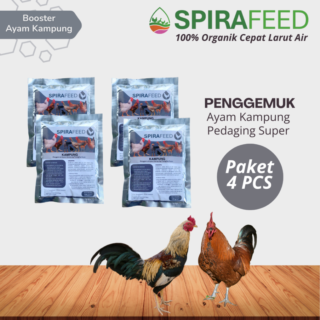 Spirafeed Kampung – Vitamin Penggemuk Untuk Ayam Kampung Joper & Pejantan | pakan ayam bangkok | pur