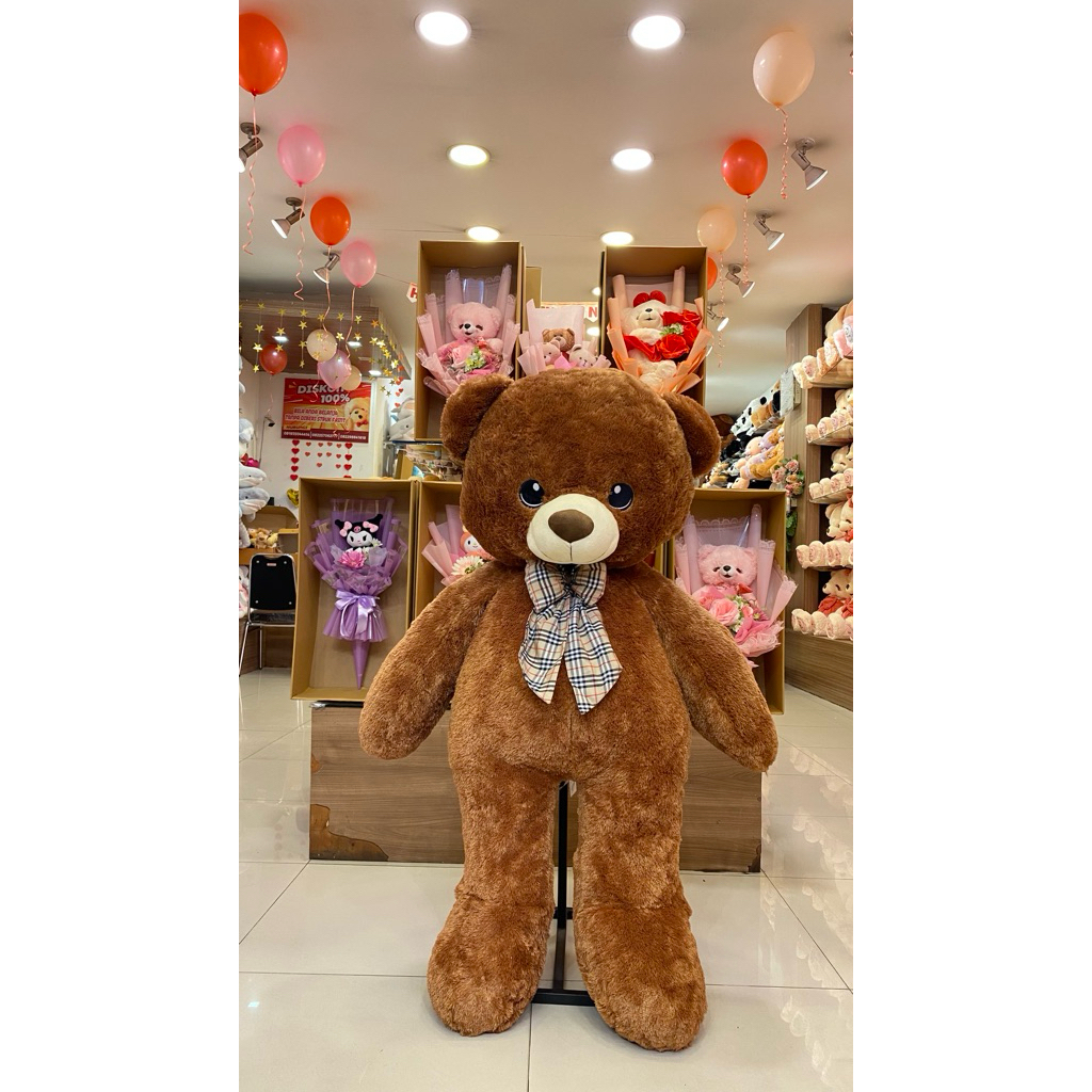 ORI ISTANA BONEKA ISBON JABODETABEK TEDDY BEAR CIPPI BEAR BROWN 1.2 meter lucu