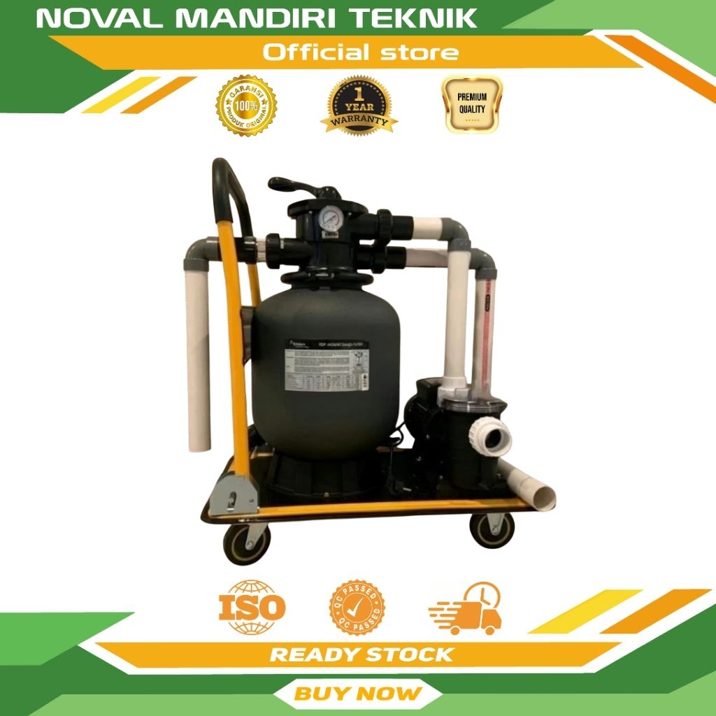 Paket Pompa Kolam Renang 1Hp Set Troli Mesin Vacuum Kolam Renang