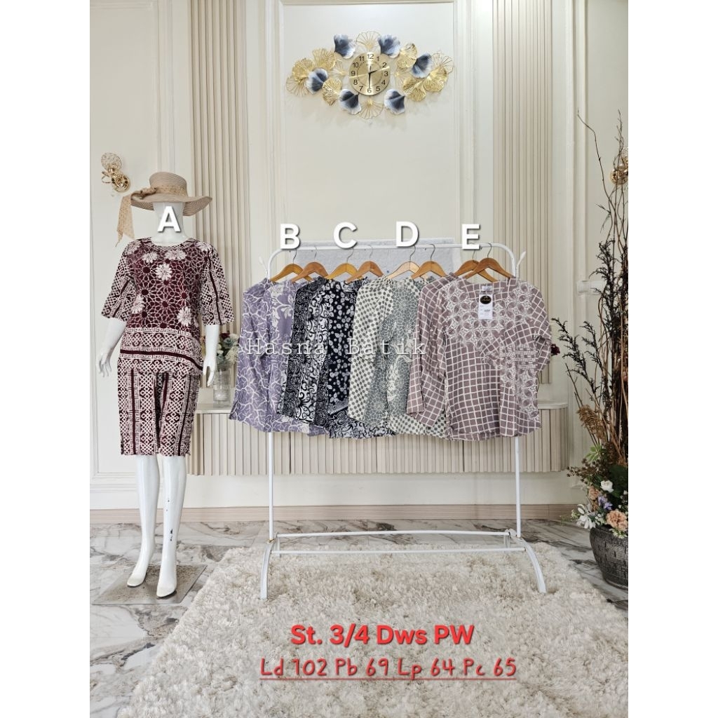 Setelan Celana Luza (St. 3/4 Dws PW) Batik Pekalongan