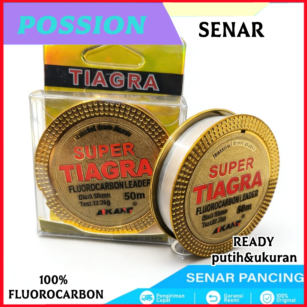 Senar Pancing TIAGRA 50M Nilon Garis Fishing Line Memancing Pancing Ikan Line Fishing