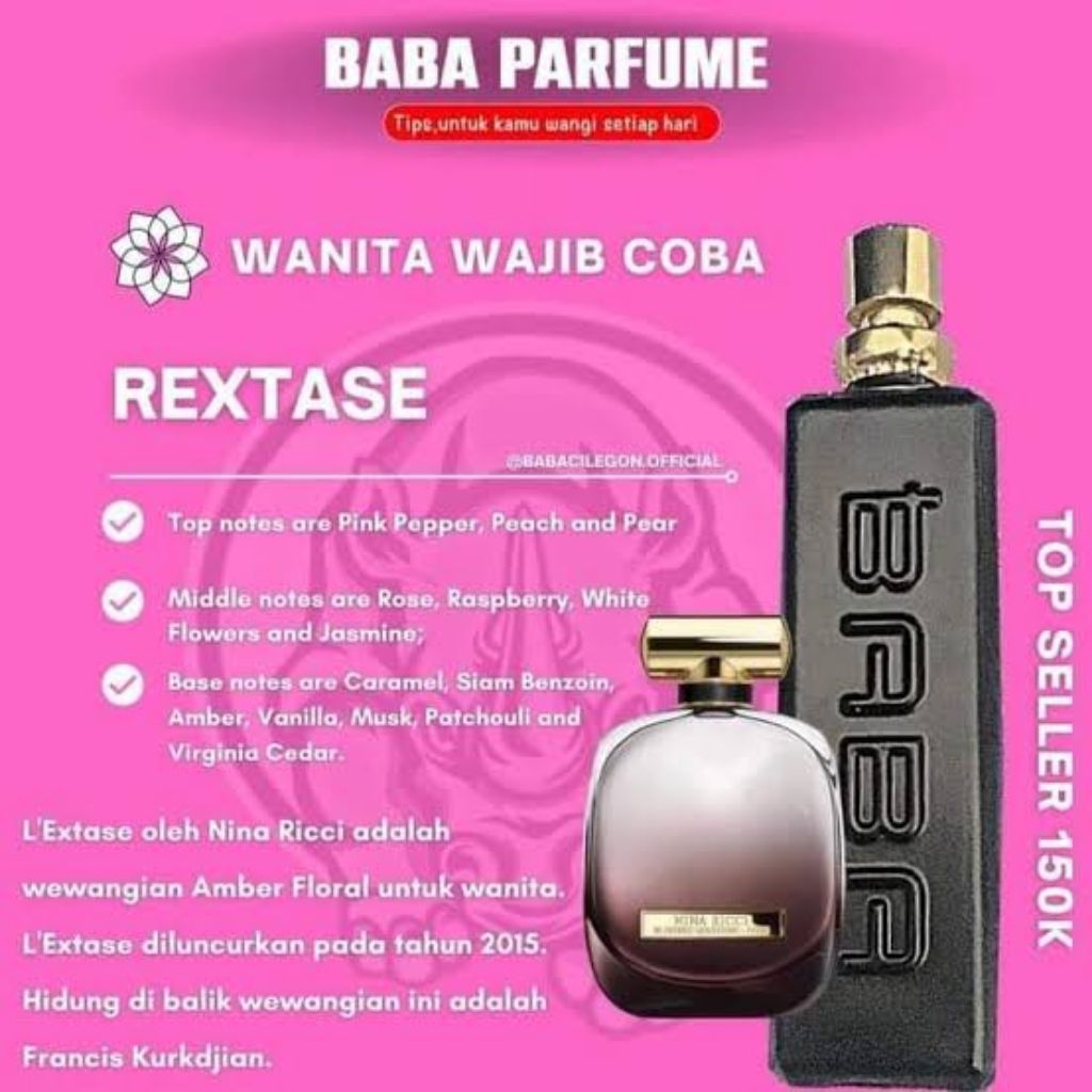 baba parfum, aroma rextase best seller