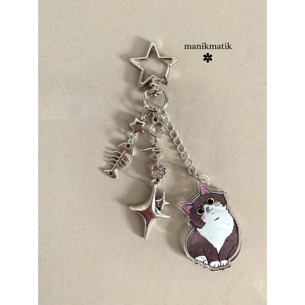 Gantungan Kunci Akrilik Kucing Bag Charm Kucing Gantungan Tas Gantungan Handphone Phone Strap Gantun