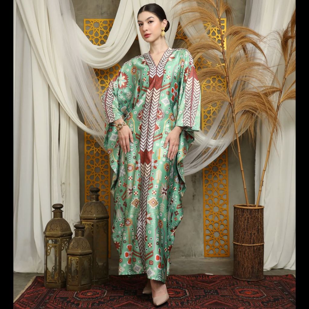 Kaftan Hijau | Kaftan Green | Kaftan Premium | Kaftan Modern | Kaftan Jumbo | Long Kaftan | Abaya Pr