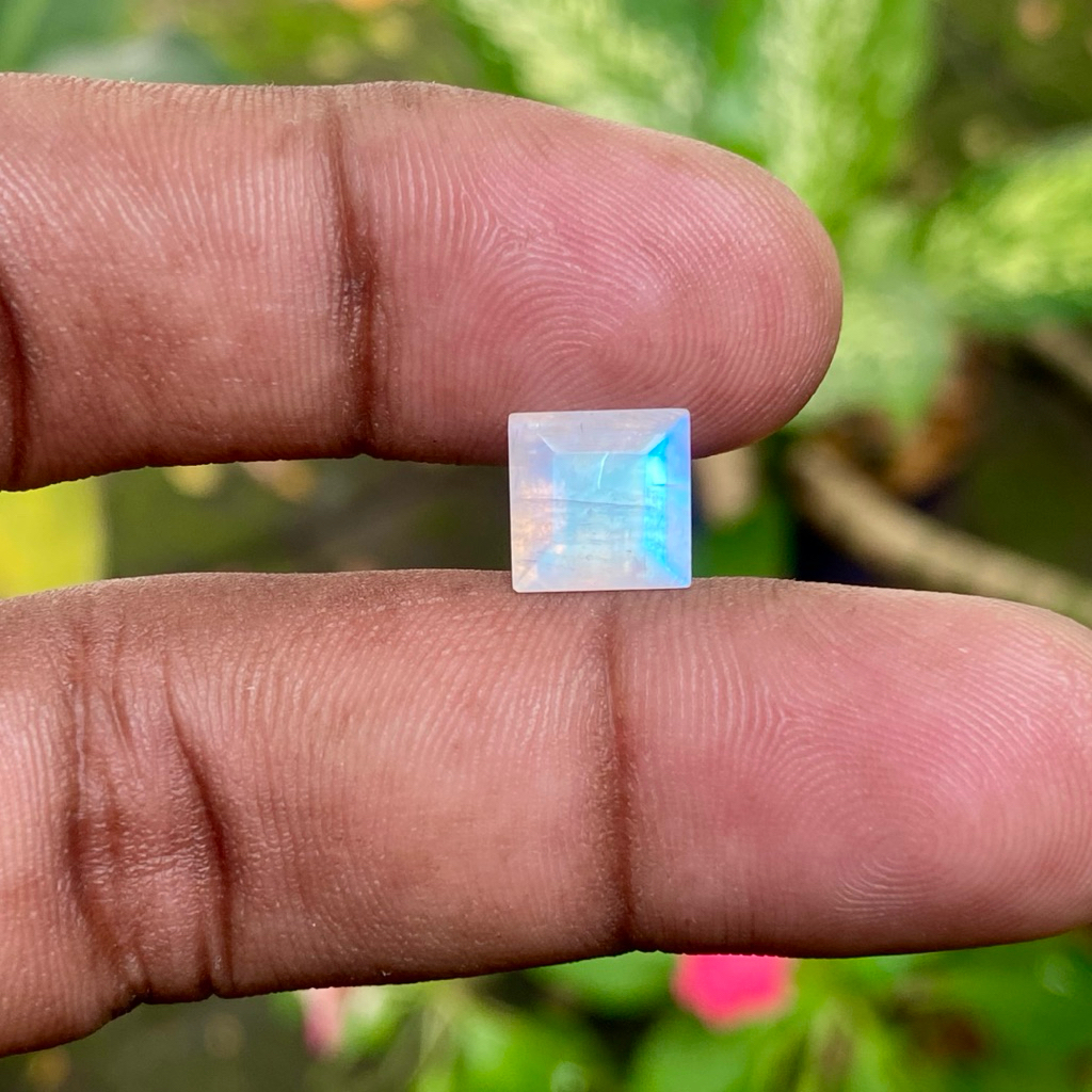 Natural Moonstone Batu Biduri Bulan Moonstone white rainbow Dim 9x9x6