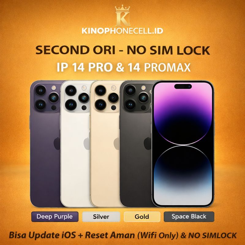 IPHONE 14 PRO / 14 PRO MAX Second inter Normal 128GB 256GB 512GB 1TB APPLE Bekas kinophonecell