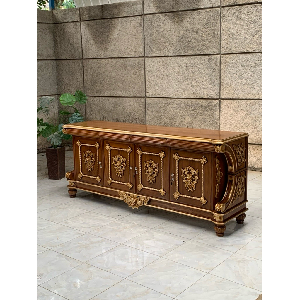 Buffet ukir cendana jati,meja tv ukir meja jati mewah