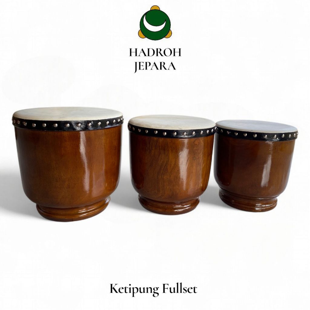 Ketipung Alat Hadroh | Ketiplak Rebana Fullset Isi 3 biji Asli Jepara