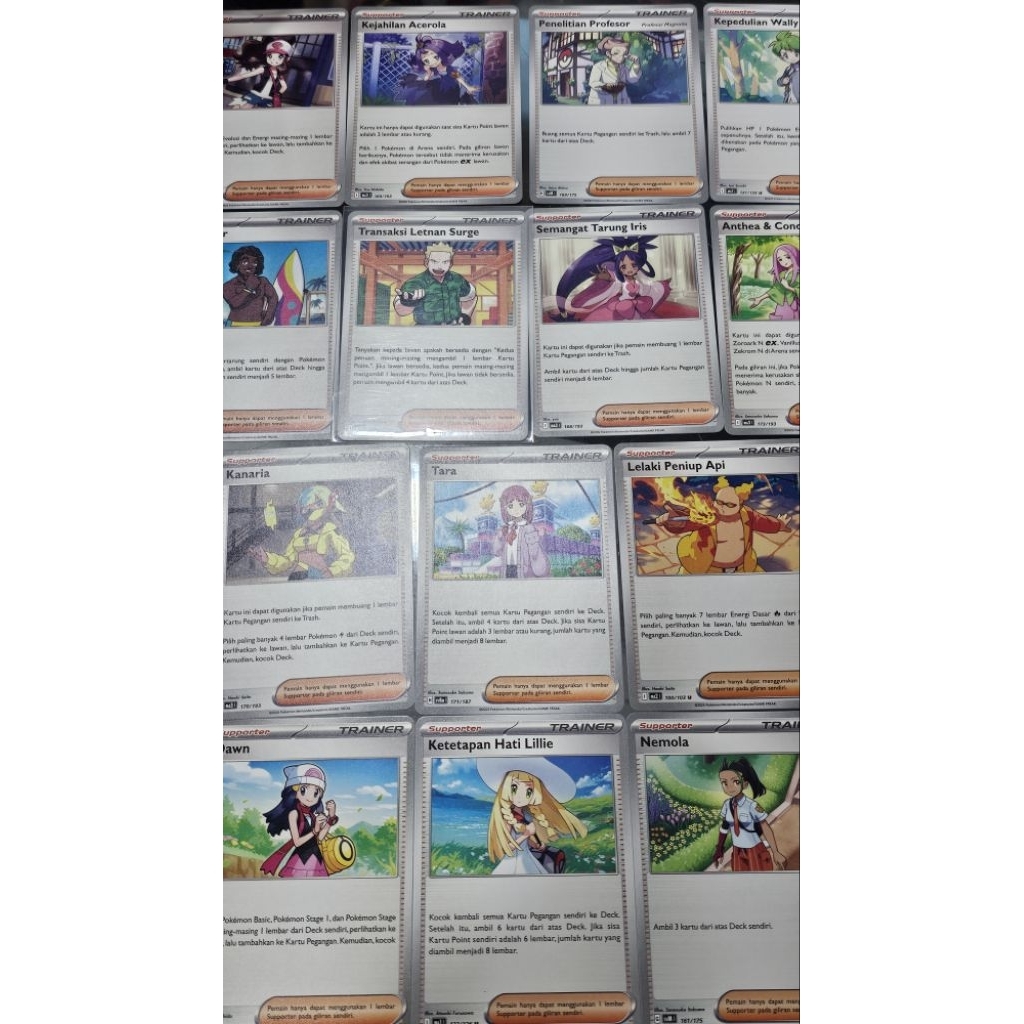 Kartu Supporter Pokemon TCG Dawn Ketetapan Hati Lillie Nemola Kanaria Peselancar Hilda Penelitian Pr