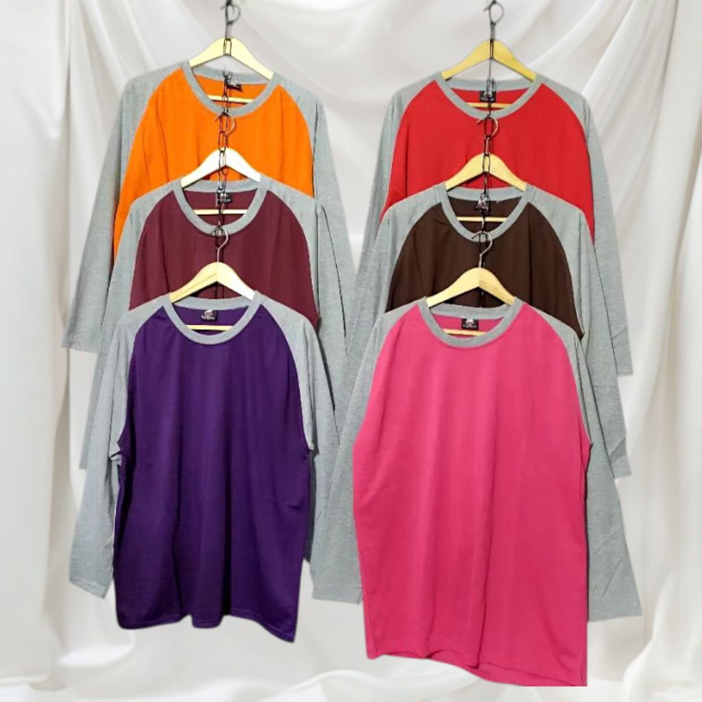 KAOS RAGLAN JUMBO LD 130 140 LENGAN PANJANG