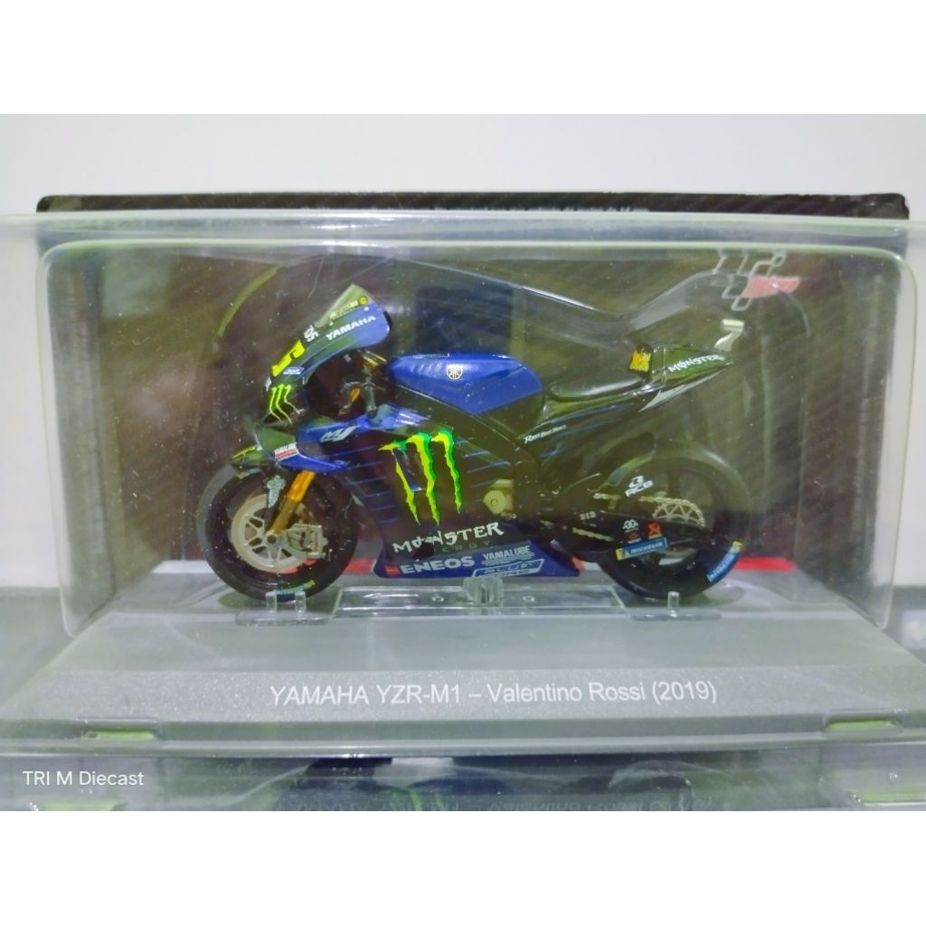 Miniatur diecast altaya yamaha YZR-M1 Rossi 2019 skala 1:18