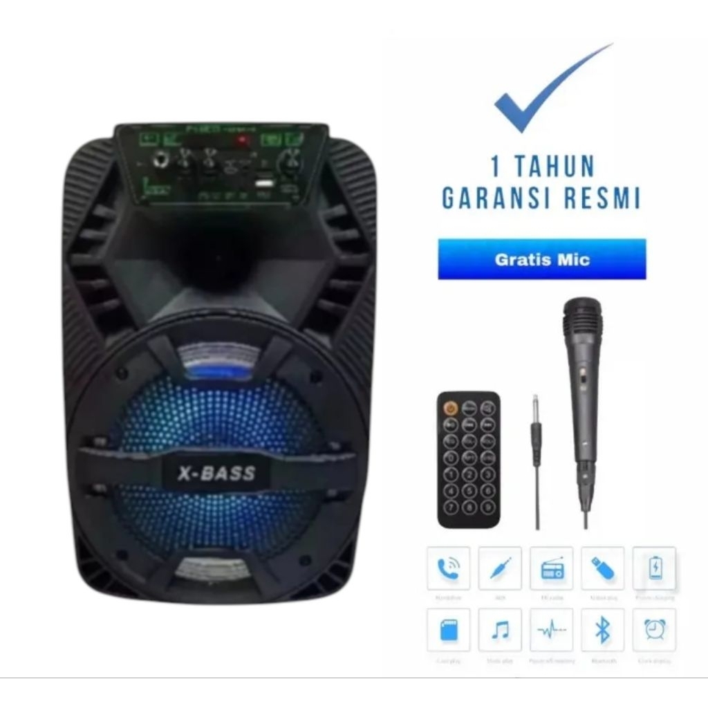 (COD) [FREE MICROFON] SPEAKER BLUETOOTH UKURAN BESAR 6,5 INCH SUPER BASS / SPEAKER BLUETOOTH KIMISO 