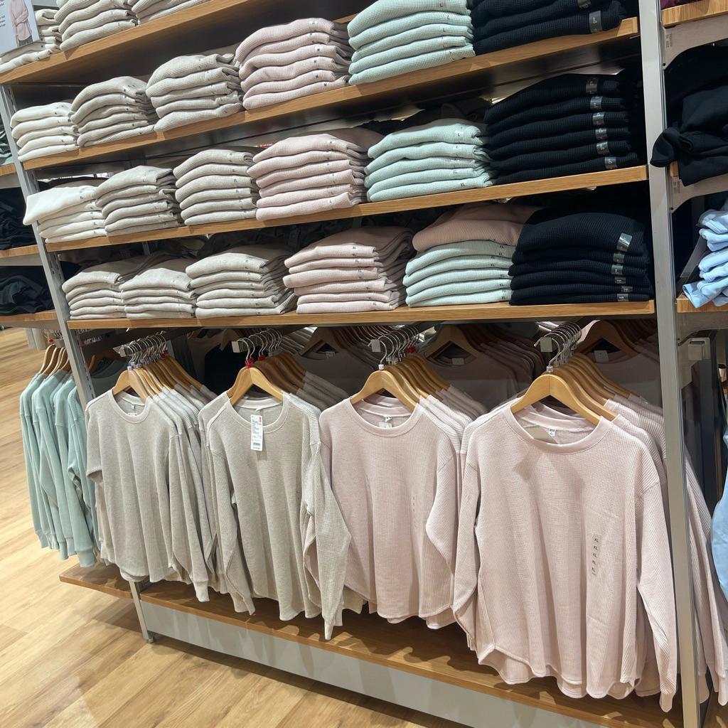 Tshirt Uniqlo Woman WAFFLE lengan panjang
