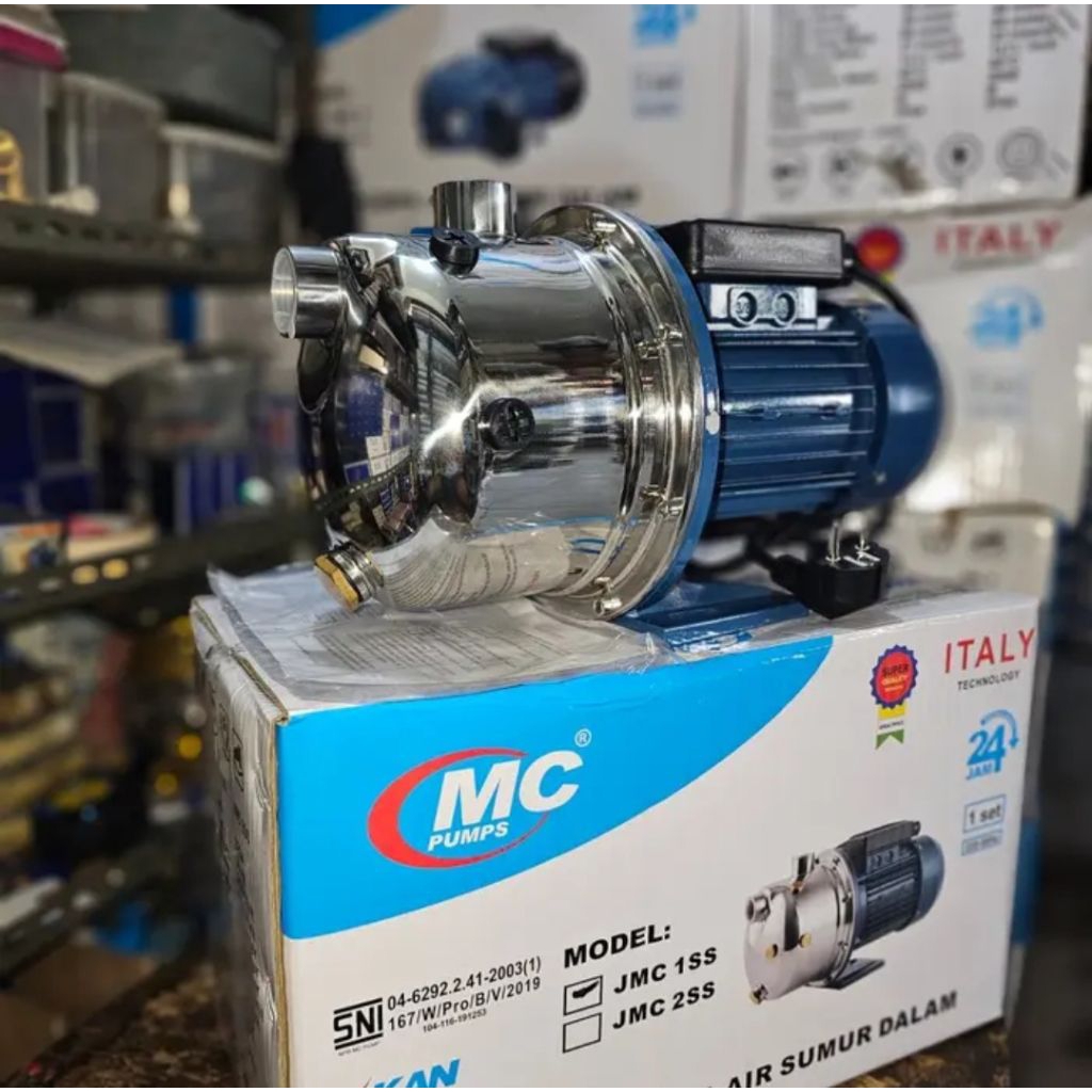 Pompa Air Isi Ulang Stainless 100Watt Pompa Air Semi Jetpump Stainless