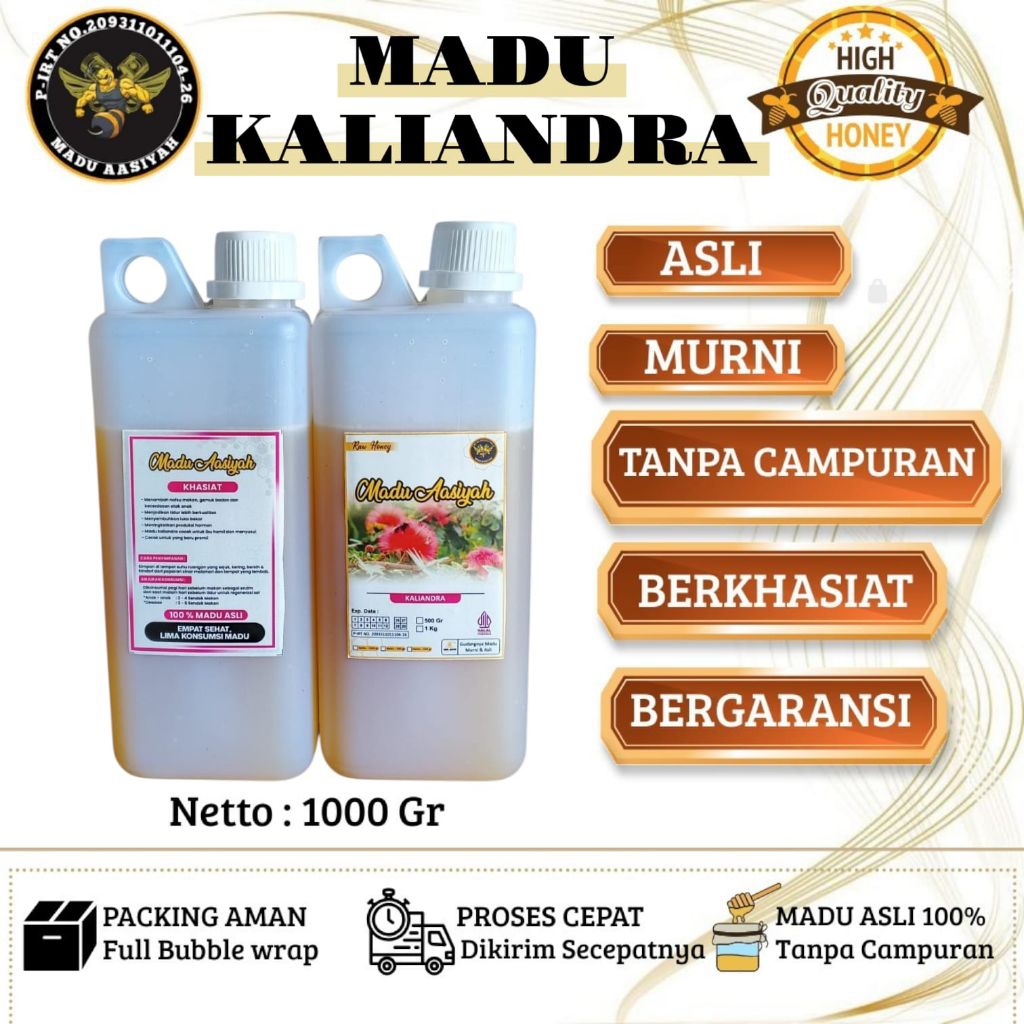 [Raw Honey] AASIYAH Madu Mentah Madu Kaliandra 1kg Asli 100% Murni
