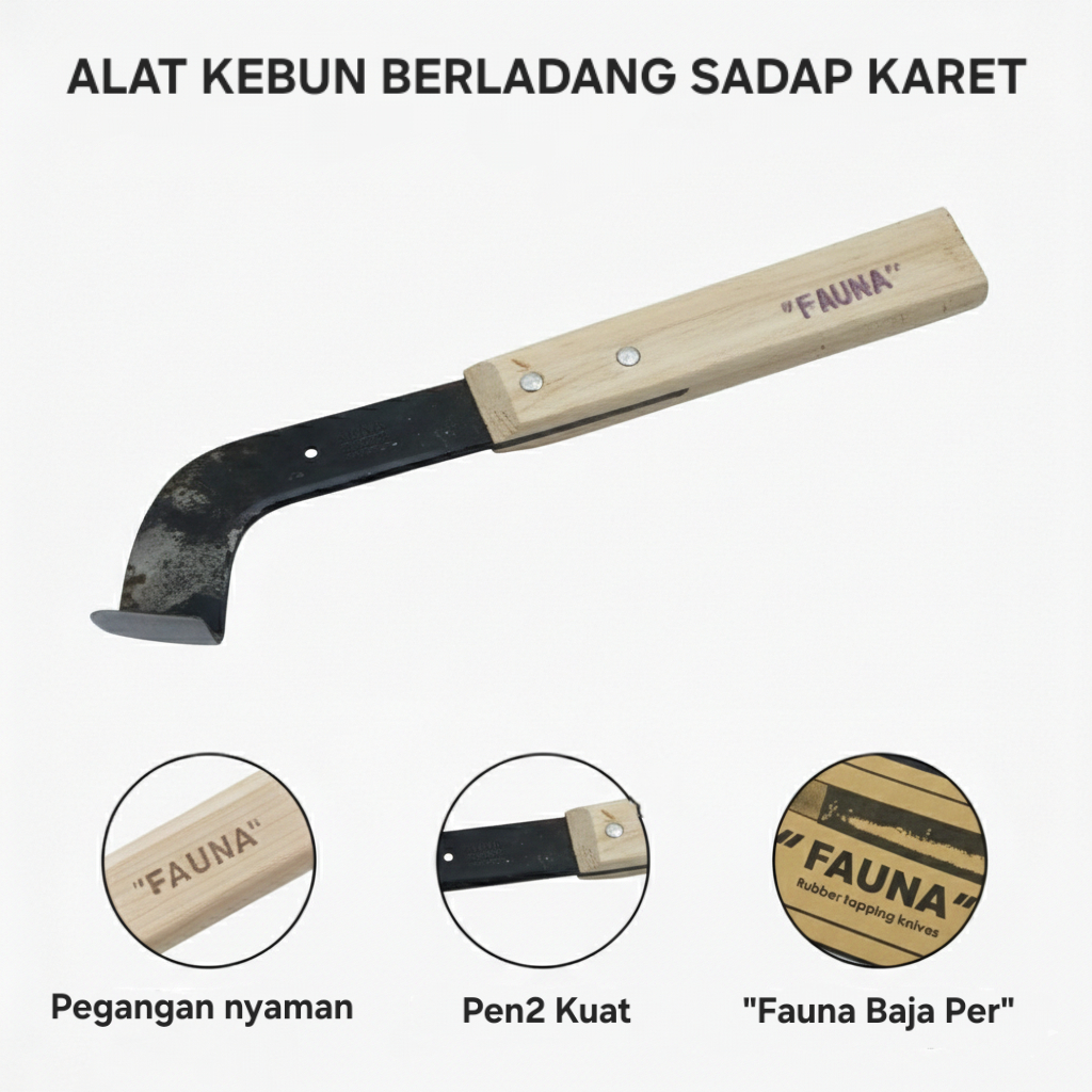 PERALATAN KEBUN PISAU SADAP KARET FAUNA / ALAT KEBUN BERLADANG PISAU DERES / PISAU KARET PER KEONG /