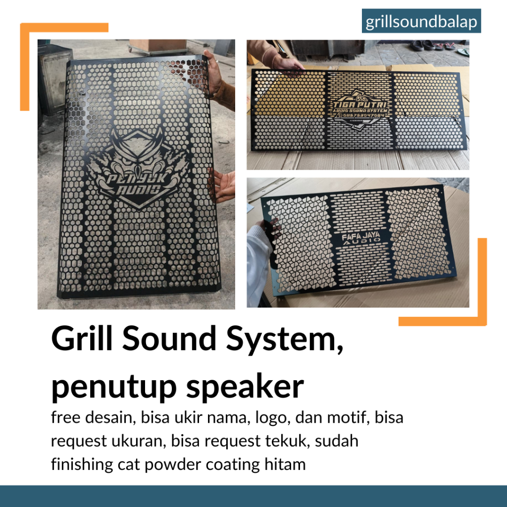 GRILL SPEAKER CUSTOM CNC – BESI TEBAL, BISA REQUEST UKURAN & LOGO