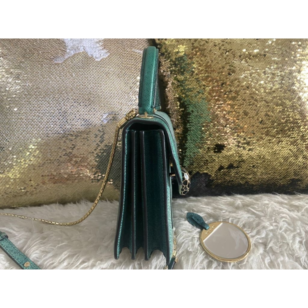 Tas Preloved Bvlgari Serpenti Medium Green Bag.