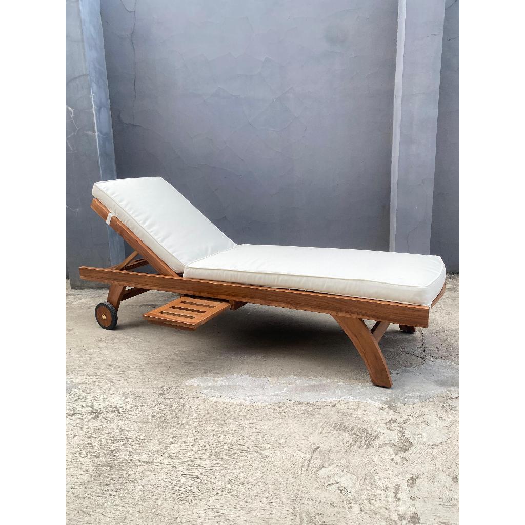 [ Sunbed Jati ] Kursi Santai / Kursi Pantai / Kursi Sun Lounger / Ema Subed Kayu Jati Asli / Furnitu