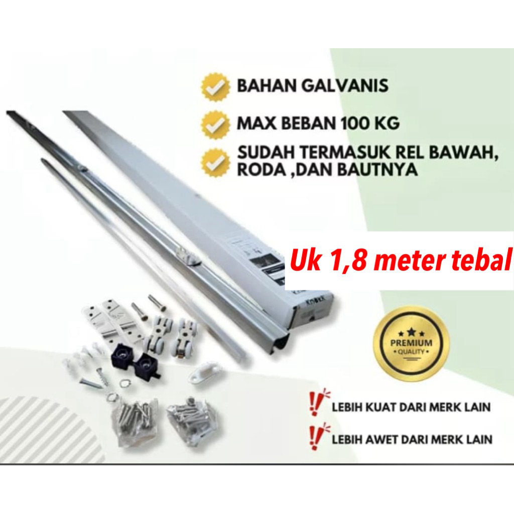 Rel Pintu J3 Panjang  2,1 meter 1,8 Meter rel pintu sleding door 1rel pintu sleding 2,1 meter rell p