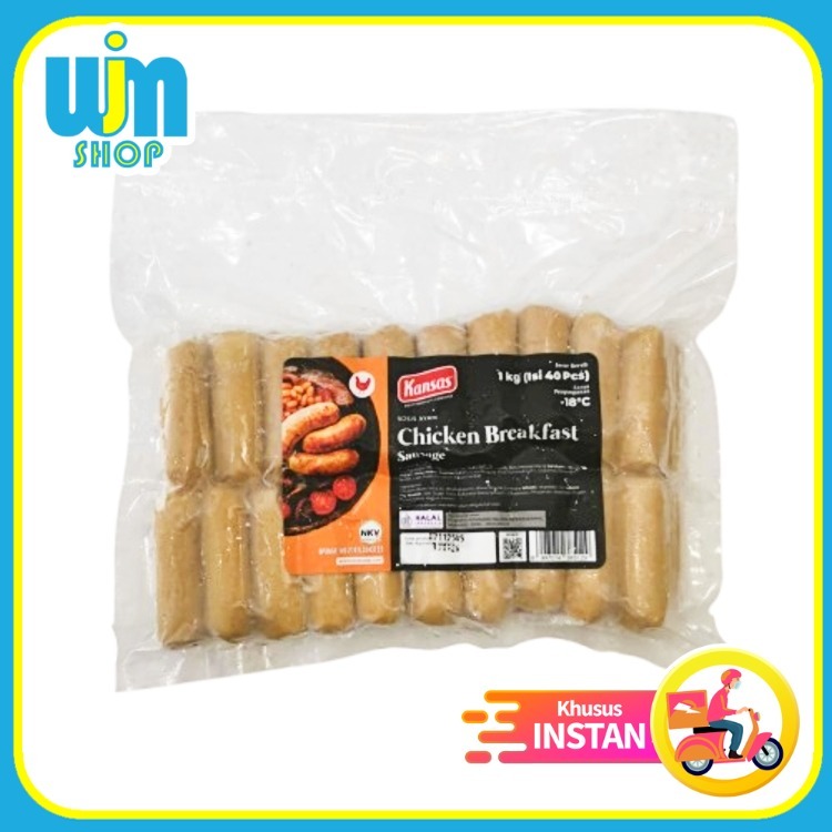 Sosis Kansas Chicken Breakfast Cooked 1kg 40pcs - WJM Shop