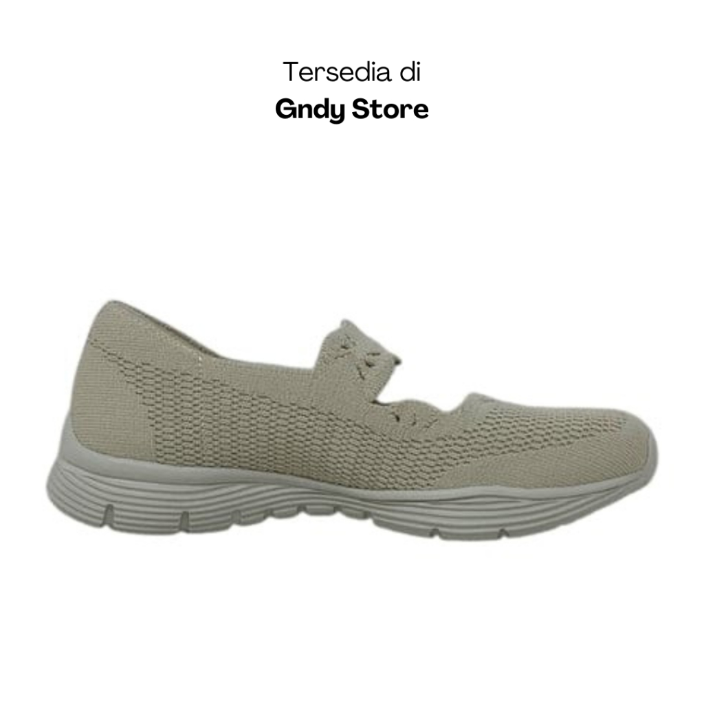 Sepatu Slip On Wanita Skechers Seager Cute 159078/NAT Natural Women