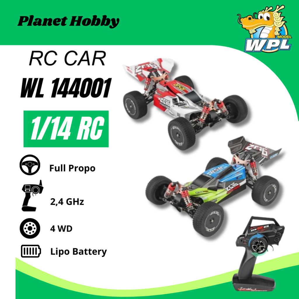 RC Car Buggy WL 144001 1/14 4WD 60km/h Metal Chassis RTR
